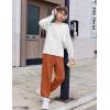 Arshiner Boys Clothes Set Long Raglan Sleeve T-Shirts + Casual Pants 2Pcs Colorblock Fall Outfits for Kids(White / Brown)