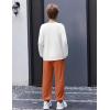 Arshiner Boys Clothes Set Long Raglan Sleeve T-Shirts + Casual Pants 2Pcs Colorblock Fall Outfits for Kids(White / Brown)