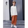 Arshiner Boys Clothes Set Long Raglan Sleeve T-Shirts + Casual Pants 2Pcs Colorblock Fall Outfits for Kids(White / Brown)
