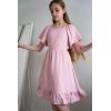 Arshiner Girls Dresses Kids Summer Square Neck Ruffle Hem Belted Dress with Pockets for 5-12 Years(Light Pink)