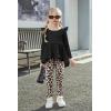 Arshiner Toddler Girl Clothes Ruffle Trim Long Sleeve Pullover Top and Floral Print Leggings Fall Outfits Kids Clothing Sets(Black-leopard)