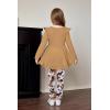 Arshiner Toddler Girl Clothes Ruffle Trim Long Sleeve Pullover Top and Floral Print Leggings Fall Outfits Kids Clothing Sets(Brown-tie Dye)