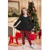 Arshiner Toddler Girl Clothes Ruffle Trim Long Sleeve Pullover Top and Floral Print Leggings Fall Outfits Kids Clothing Sets(Christmas)