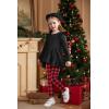 Arshiner Toddler Girl Clothes Ruffle Trim Long Sleeve Pullover Top and Floral Print Leggings Fall Outfits Kids Clothing Sets(Christmas)