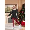 Arshiner Toddler Girl Clothes Ruffle Trim Long Sleeve Pullover Top and Floral Print Leggings Fall Outfits Kids Clothing Sets(Christmas)