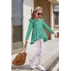 Arshiner Toddler Girl Clothes Ruffle Trim Long Sleeve Pullover Top and Floral Print Leggings Fall Outfits Kids Clothing Sets(Green-flower)