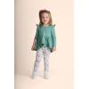 Arshiner Toddler Girl Clothes Ruffle Trim Long Sleeve Pullover Top and Floral Print Leggings Fall Outfits Kids Clothing Sets(Green-flower)