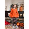 Arshiner Toddler Girl Clothes Ruffle Trim Long Sleeve Pullover Top and Floral Print Leggings Fall Outfits Kids Clothing Sets(Halloween)