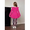 Arshiner Toddler Girl Clothes Ruffle Trim Long Sleeve Pullover Top and Floral Print Leggings Fall Outfits Kids Clothing Sets(Hot Pink-flower)