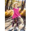 Arshiner Toddler Girl Clothes Ruffle Trim Long Sleeve Pullover Top and Floral Print Leggings Fall Outfits Kids Clothing Sets(Hot Pink-flower)