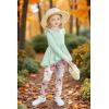 Arshiner Toddler Girl Clothes Ruffle Trim Long Sleeve Pullover Top and Floral Print Leggings Fall Outfits Kids Clothing Sets(Light Green-flower)