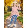Arshiner Toddler Girl Clothes Ruffle Trim Long Sleeve Pullover Top and Floral Print Leggings Fall Outfits Kids Clothing Sets(Pink-butterfly)