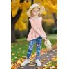 Arshiner Toddler Girl Clothes Ruffle Trim Long Sleeve Pullover Top and Floral Print Leggings Fall Outfits Kids Clothing Sets(Pink-butterfly)