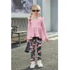 Arshiner Toddler Girl Clothes Ruffle Trim Long Sleeve Pullover Top and Floral Print Leggings Fall Outfits Kids Clothing Sets(Pink-camouflage)