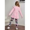 Arshiner Toddler Girl Clothes Ruffle Trim Long Sleeve Pullover Top and Floral Print Leggings Fall Outfits Kids Clothing Sets(Pink-camouflage)
