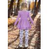 Arshiner Toddler Girl Clothes Ruffle Trim Long Sleeve Pullover Top and Floral Print Leggings Fall Outfits Kids Clothing Sets(Purple-butterfly)