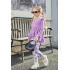 Arshiner Toddler Girl Clothes Ruffle Trim Long Sleeve Pullover Top and Floral Print Leggings Fall Outfits Kids Clothing Sets(Purple-butterfly)