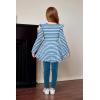 Arshiner Toddler Girl Clothes Ruffle Trim Long Sleeve Pullover Top and Floral Print Leggings Fall Outfits Kids Clothing Sets(Stripe-blue)