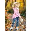 Arshiner Toddler Girl Clothes Ruffle Trim Long Sleeve Pullover Top and Floral Print Leggings Fall Outfits Kids Clothing Sets(Teddy)