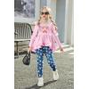 Arshiner Toddler Girl Clothes Ruffle Trim Long Sleeve Pullover Top and Floral Print Leggings Fall Outfits Kids Clothing Sets(Teddy)