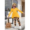 Arshiner Toddler Girl Clothes Ruffle Trim Long Sleeve Pullover Top and Floral Print Leggings Fall Outfits Kids Clothing Sets(Yellow-sunflower)