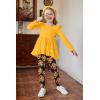 Arshiner Toddler Girl Clothes Ruffle Trim Long Sleeve Pullover Top and Floral Print Leggings Fall Outfits Kids Clothing Sets(Yellow-sunflower)