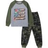 Arshiner Boys Clothes Set Long Raglan Sleeve T-Shirts + Casual Pants 2Pcs Colorblock Fall Outfits for Kids(Grey / Army Green Camo)