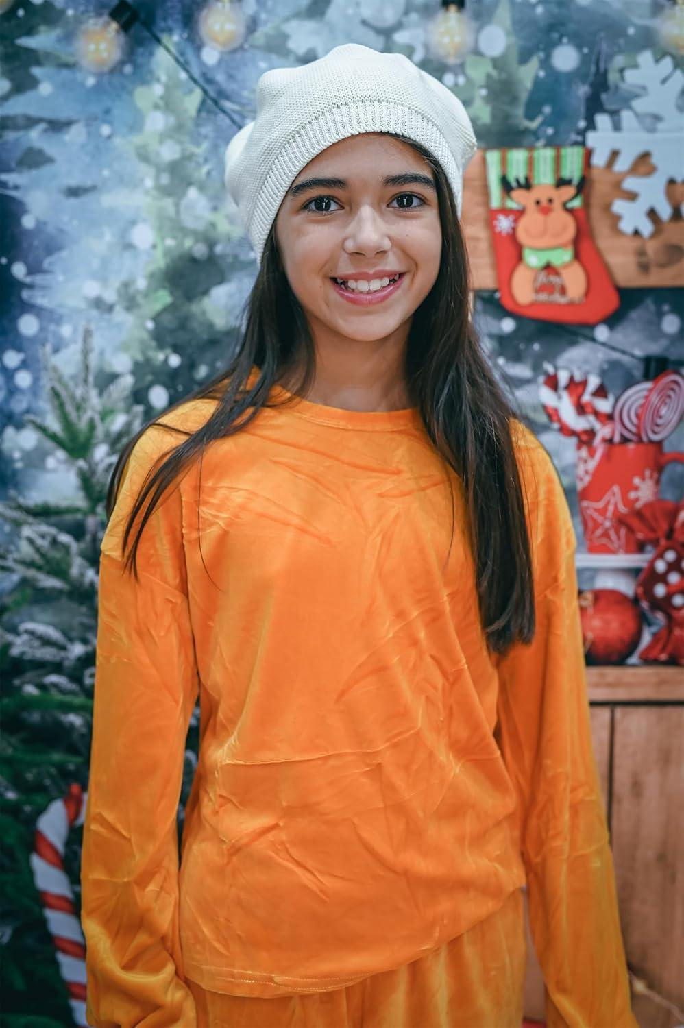 image:imageArshiner Girls 2 Piece Outfit Sweatsuits Set Kids Velour Sweatshirts amp Sweatpants Tracksuits Set for GirlsOrange