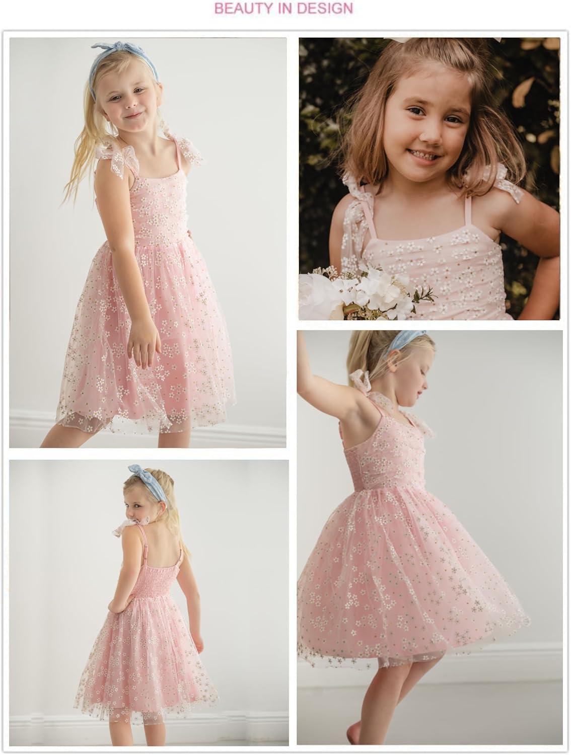 image:imageArshiner Toddler Tutu Dress Girls Sleeveless Birthday Party Dresses Cute Princess Tulle Sundress for Kids 26YPink
