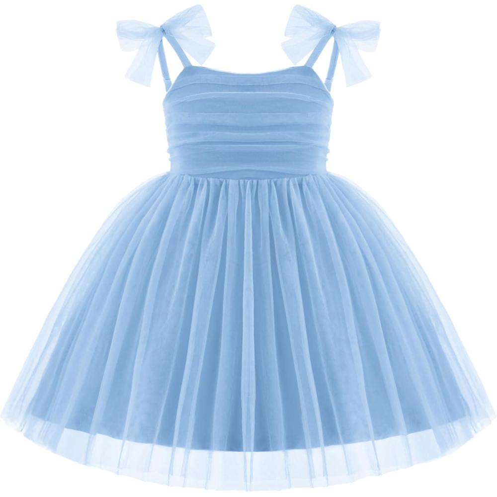 image:imageArshiner Toddler Tutu Dress Girls Sleeveless Birthday Party Dresses Cute Princess Tulle Sundress for Kids 26YLight Blue
