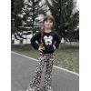 Arshiner Girls 2 Piece Clothes Long Sleeve Sweatshirt & Flared Pants Fall Clothing Set Size 5-12 Years(Black Leopard)