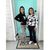 Arshiner Girls 2 Piece Clothes Long Sleeve Sweatshirt & Flared Pants Fall Clothing Set Size 5-12 Years(Black Tie Dye)
