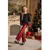 Arshiner Girls 2 Piece Clothes Long Sleeve Sweatshirt & Flared Pants Fall Clothing Set Size 5-12 Years(Black&red)