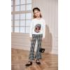 Arshiner Girls 2 Piece Clothes Long Sleeve Sweatshirt & Flared Pants Fall Clothing Set Size 5-12 Years(Black&white)