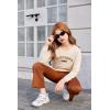 Arshiner Girls 2 Piece Clothes Long Sleeve Sweatshirt & Flared Pants Fall Clothing Set Size 5-12 Years(Brown)