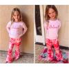 Arshiner Girls 2 Piece Clothes Long Sleeve Sweatshirt & Flared Pants Fall Clothing Set Size 5-12 Years(Pink Tie Dye)