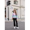 Arshiner Girls 2 Piece Clothes Long Sleeve Sweatshirt & Flared Pants Fall Clothing Set Size 5-12 Years(Rainbow)