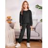 Arshiner Girls 2 Piece Outfit Sweatsuits Set Kids Velour Sweatshirts & Sweatpants Tracksuits Set for Girls(Black)