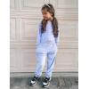Arshiner Girls 2 Piece Outfit Sweatsuits Set Kids Velour Sweatshirts & Sweatpants Tracksuits Set for Girls(Blue)