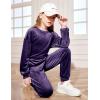 Arshiner Girls 2 Piece Outfit Sweatsuits Set Kids Velour Sweatshirts & Sweatpants Tracksuits Set for Girls(Dark Purple)