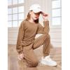 Arshiner Girls 2 Piece Outfit Sweatsuits Set Kids Velour Sweatshirts & Sweatpants Tracksuits Set for Girls(Khaki)