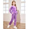 Arshiner Girls 2 Piece Outfit Sweatsuits Set Kids Velour Sweatshirts & Sweatpants Tracksuits Set for Girls(Lilac)