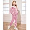 Arshiner Girls 2 Piece Outfit Sweatsuits Set Kids Velour Sweatshirts & Sweatpants Tracksuits Set for Girls(Pink)