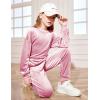 Arshiner Girls 2 Piece Outfit Sweatsuits Set Kids Velour Sweatshirts & Sweatpants Tracksuits Set for Girls(Pink)