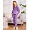 Arshiner Girls 2 Piece Outfit Sweatsuits Set Kids Velour Sweatshirts & Sweatpants Tracksuits Set for Girls(Purple)