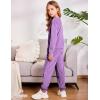 Arshiner Girls 2 Piece Outfit Sweatsuits Set Kids Velour Sweatshirts & Sweatpants Tracksuits Set for Girls(Purple)