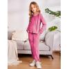 Arshiner Girls 2 Piece Outfit Sweatsuits Set Kids Velour Sweatshirts & Sweatpants Tracksuits Set for Girls(Rose Red)
