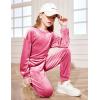 Arshiner Girls 2 Piece Outfit Sweatsuits Set Kids Velour Sweatshirts & Sweatpants Tracksuits Set for Girls(Rose Red)
