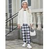 Arshiner Girls 2 Piece Outfits Fashion Clothes Short Sleeve Tops and Jogger Pants Kids Tracksuit Sweatsuits Set(Black Plaid)