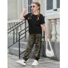Arshiner Girls 2 Piece Outfits Fashion Clothes Short Sleeve Tops and Jogger Pants Kids Tracksuit Sweatsuits Set(Camouflage)